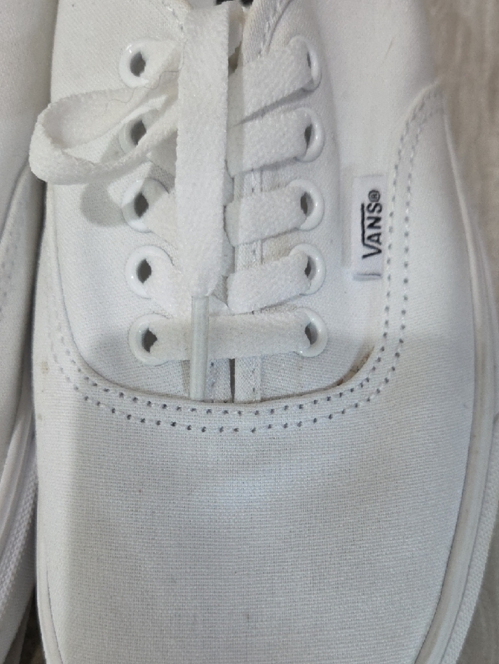 Vans White Women's Canvas Low-Top Sneakers - Picture 2 of 7